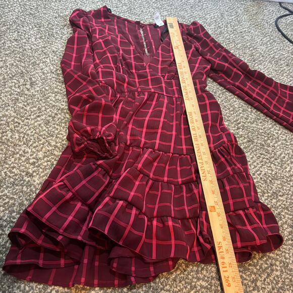 NWT B Darlin Dress Sz 9/10 Plaid Long Sleeve Lined Fit Flare Mini Holiday Party - Picture 4 of 8